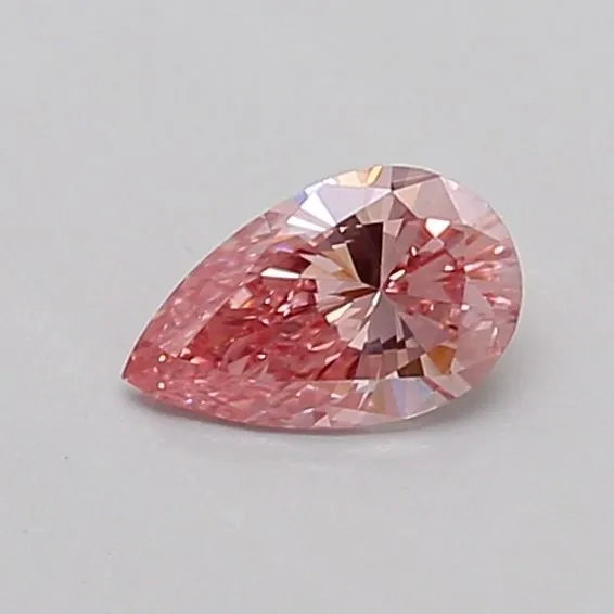0.32ct PEAR Fancy Vivid Pink VVS2 Coloured Lab diamond