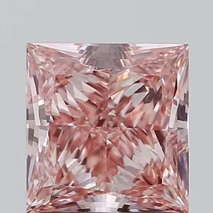 1.7ct PRINCESS Fancy Vivid Pink VS2 Coloured Lab diamond