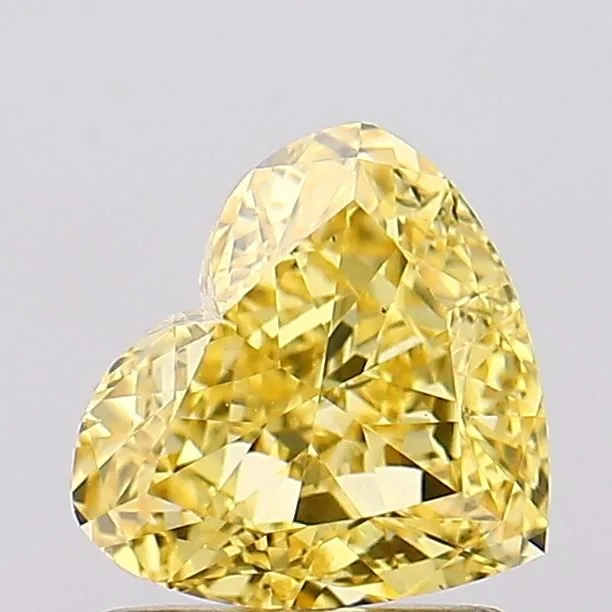 1.25ct HEART Fancy Vivid Yellow VS2 Coloured Lab diamond