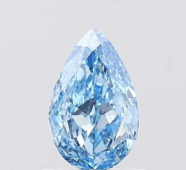 0.87ct PEAR Fancy Vivid Blue VS1 Coloured Lab diamond