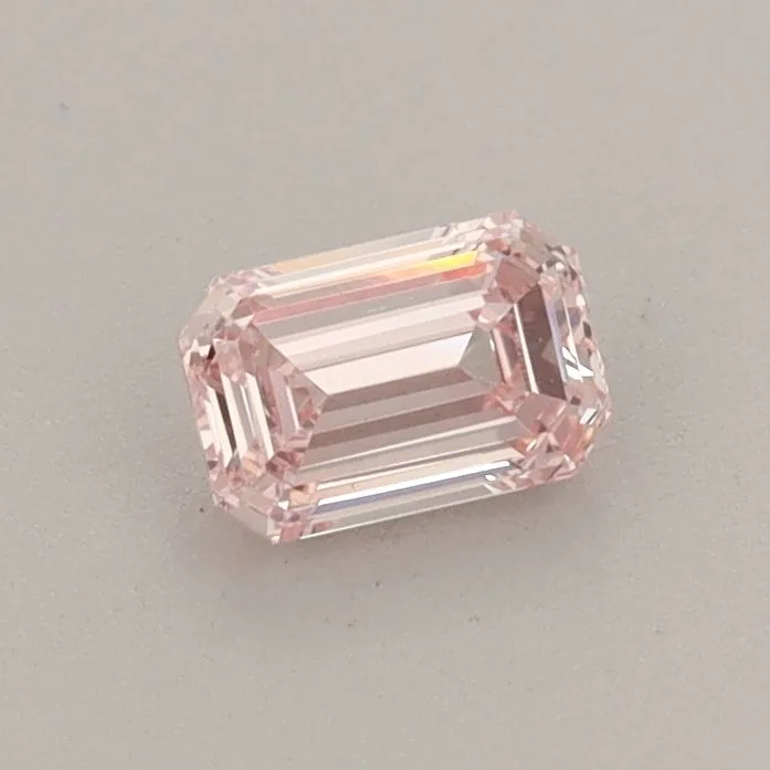 0.41ct EMERALD Fancy Intense Pink VS2 Coloured Lab diamond
