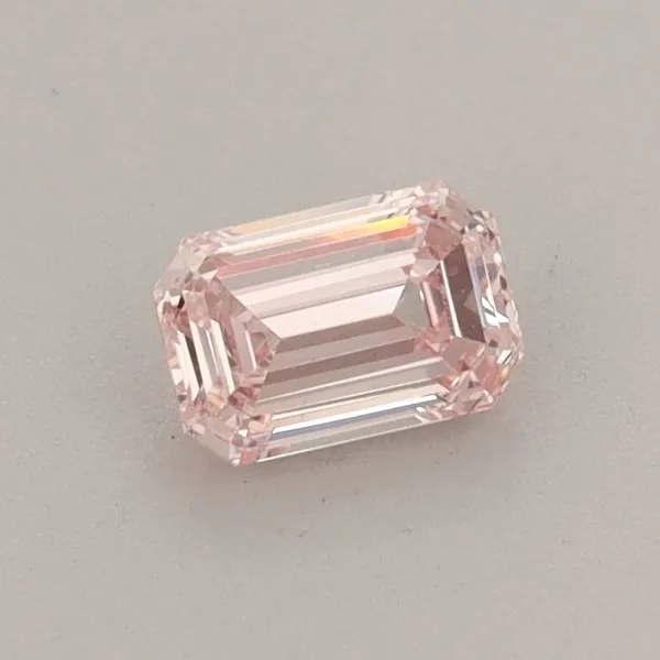 0.41ct EMERALD Fancy Intense Pink VS2 Coloured Lab diamond
