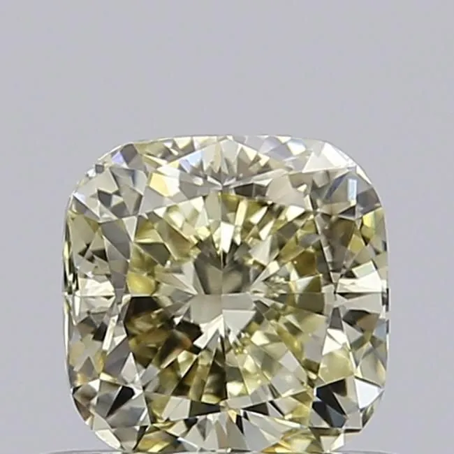 0.57ct CUSHION Fancy Light Yellow VS2 Coloured Lab diamond