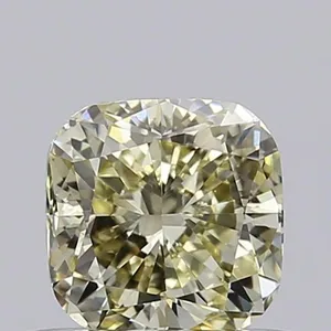 0.57ct CUSHION Fancy Light Yellow VS2 Coloured Lab diamond