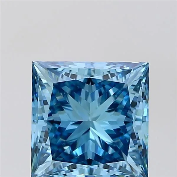 4.03ct PRINCESS Fancy Vivid Blue VS1 Coloured Lab diamond