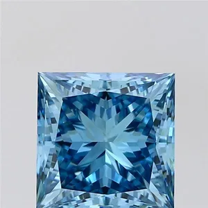 4.03ct PRINCESS Fancy Vivid Blue VS1 Coloured Lab diamond