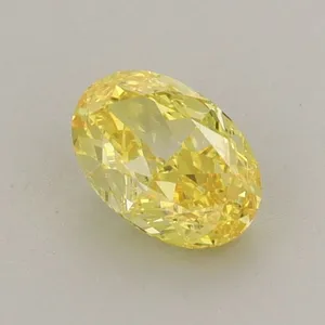 0.68ct OVAL Fancy Vivid Yellow VVS2 Coloured Lab diamond