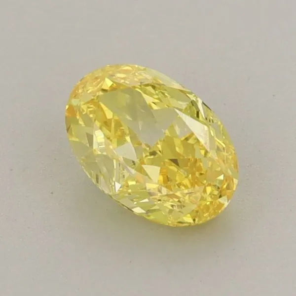 0.68ct OVAL Fancy Vivid Yellow VVS2 Coloured Lab diamond