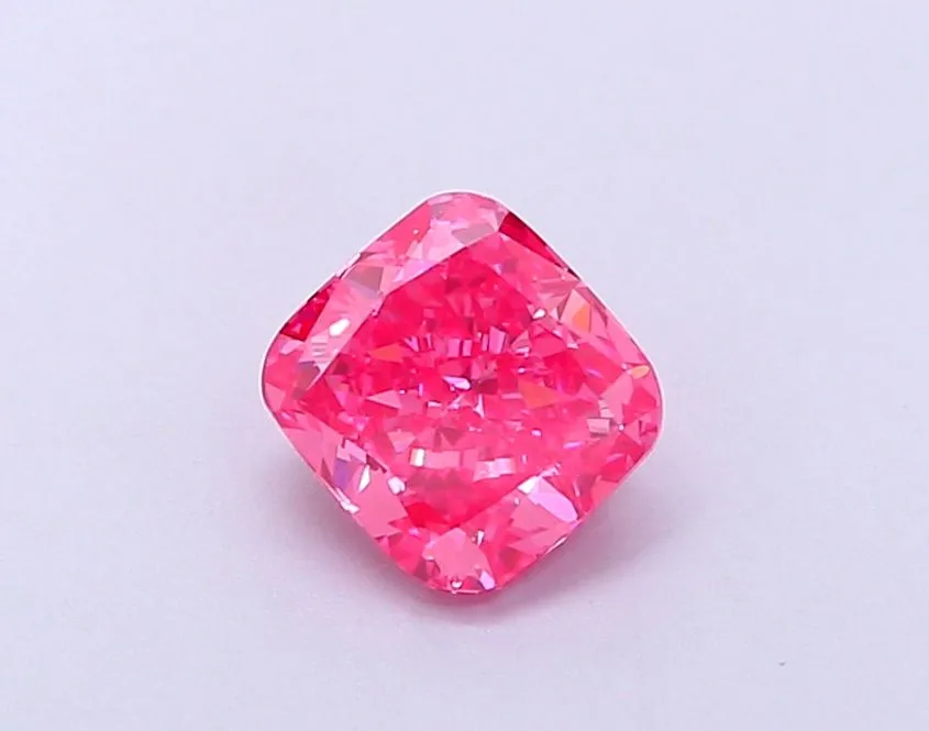 1.07ct CUSHION Fancy Vivid Pink VS1 Coloured Lab diamond