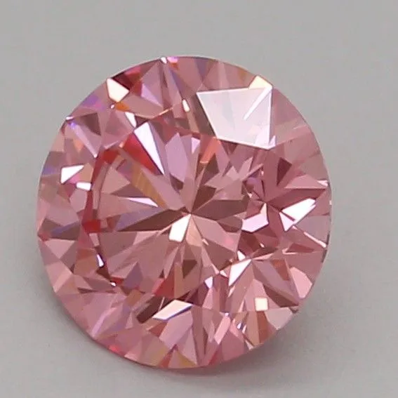 0.51ct ROUND Fancy Vivid Pink VVS2 Coloured Lab diamond