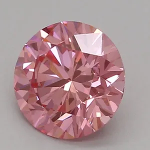 0.51ct ROUND Fancy Vivid Pink VVS2 Coloured Lab diamond