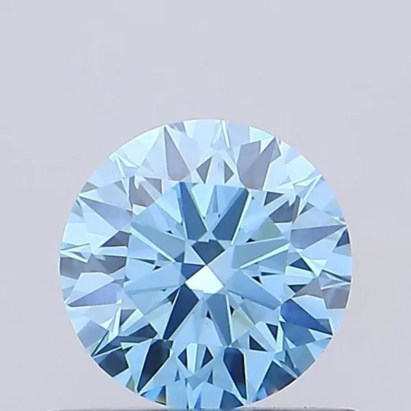 0.62ct ROUND Fancy Vivid Blue VVS2 Coloured Lab diamond
