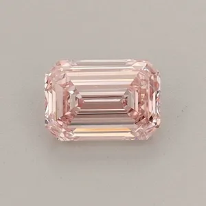 0.49ct EMERALD Fancy Intense Pink VS1 Coloured Lab diamond