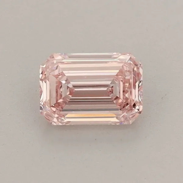 0.49ct EMERALD Fancy Intense Pink VS1 Coloured Lab diamond