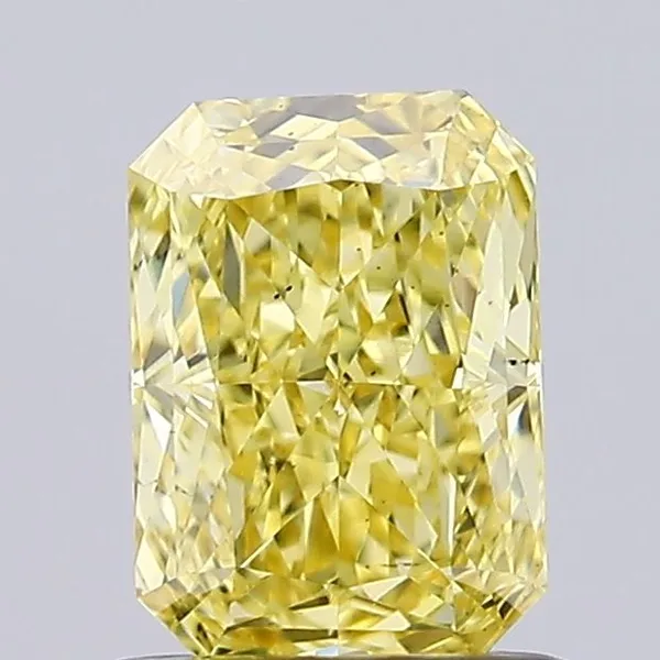 1ct RADIANT Fancy Vivid Yellow VS2 Coloured Lab diamond