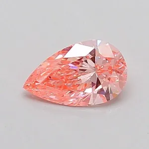 0.4ct PEAR Fancy Vivid Pink VS1 Coloured Lab diamond