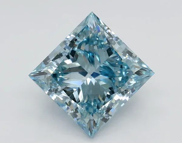 3.01ct PRINCESS Fancy Intense Blue SI1 Coloured Lab diamond