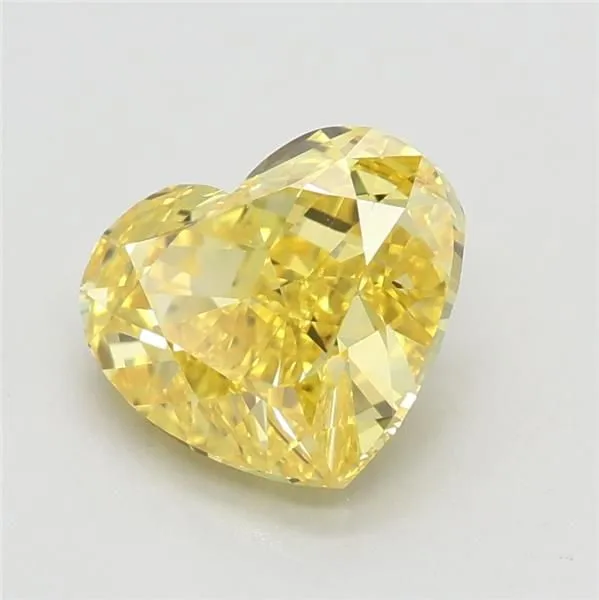 1.51ct HEART Fancy Vivid Yellow VVS2 Coloured Lab diamond