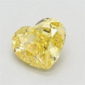 1.51ct HEART Fancy Vivid Yellow VVS2 Coloured Lab diamond