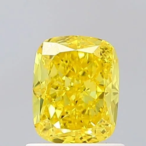 1.07ct CUSHION Fancy Vivid Yellow VS1 Coloured Lab diamond