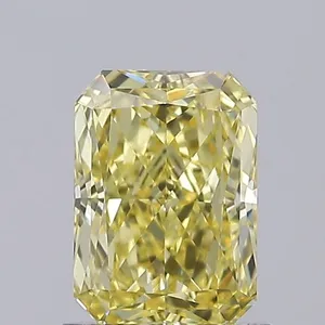 1.07ct RADIANT Fancy Vivid Yellow VVS2 Coloured Lab diamond