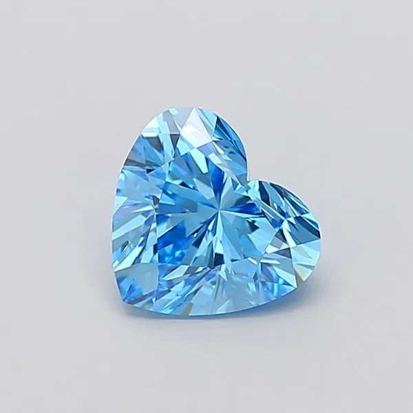 1.67ct HEART Fancy Vivid Blue VVS2 Coloured Lab diamond