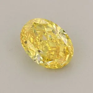 0.53ct OVAL Fancy Vivid Yellow VS1 Coloured Lab diamond