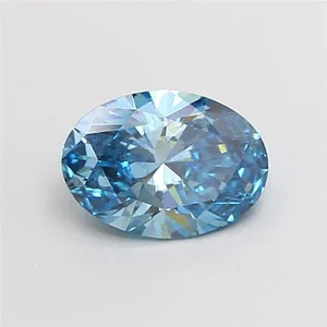 1.1ct OVAL Fancy Vivid Blue SI1 Coloured Lab diamond