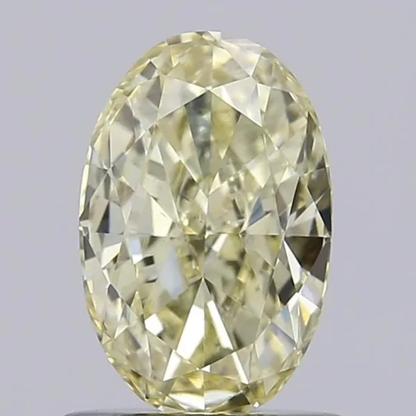 0.84ct OVAL Fancy Light Yellow VS2 Coloured Lab diamond