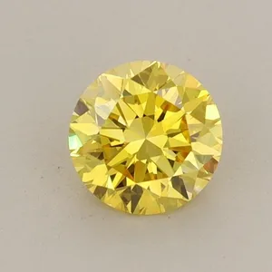 0.63ct ROUND Fancy Vivid Yellow VS1 Coloured Lab diamond