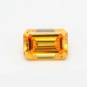 0.46ct EMERALD Fancy Vivid Yellow VVS2 Coloured Lab diamond