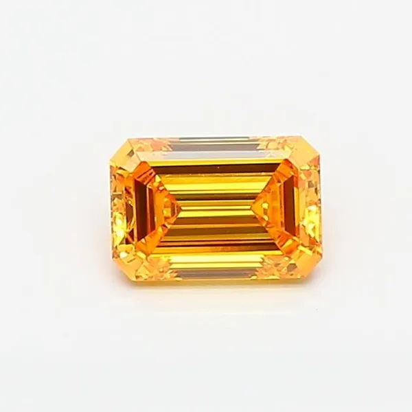 0.46ct EMERALD Fancy Vivid Yellow VVS2 Coloured Lab diamond