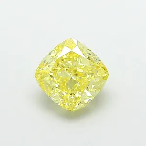 1.04ct CUSHION Fancy Intense Yellow VS1 Coloured Lab diamond