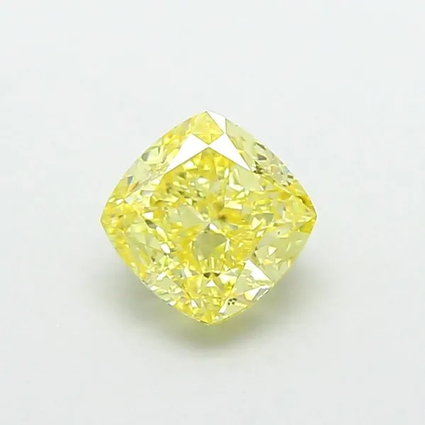 1.04ct CUSHION Fancy Intense Yellow VS1 Coloured Lab diamond