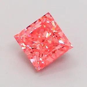 1.03ct PRINCESS Fancy Vivid Pink VVS2 Coloured Lab diamond