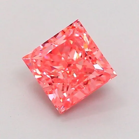 1.03ct PRINCESS Fancy Vivid Pink VVS2 Coloured Lab diamond