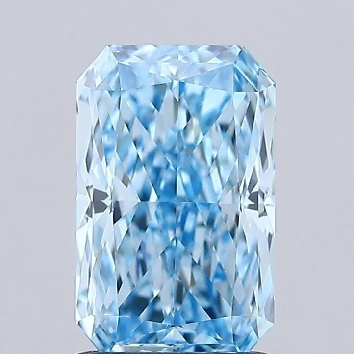 1.45ct RADIANT Fancy Vivid Blue VVS2 Coloured Lab diamond