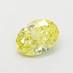 0.63ct OVAL Fancy Intense Yellow VS2 Coloured Lab diamond