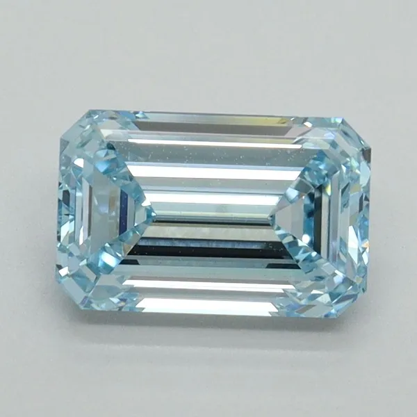 1.47ct EMERALD Fancy Intense Blue VS1 Coloured Lab diamond
