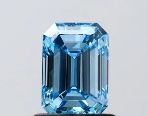 1.03ct EMERALD Fancy Vivid Blue VS1 Coloured Lab diamond
