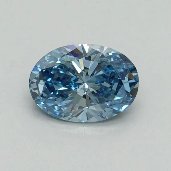 0.72ct OVAL Fancy Vivid Blue VS1 Coloured Lab diamond
