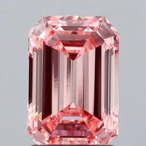 1.55ct EMERALD Fancy Vivid Pink VS1 Coloured Lab diamond