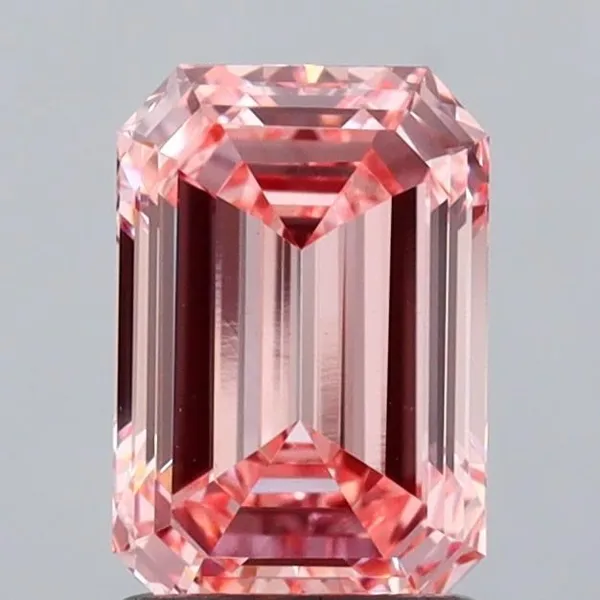 1.55ct EMERALD Fancy Vivid Pink VS1 Coloured Lab diamond