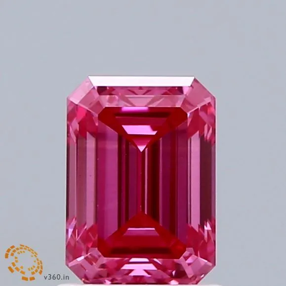 1.22ct EMERALD Fancy Vivid Pink VS2 Coloured Lab diamond