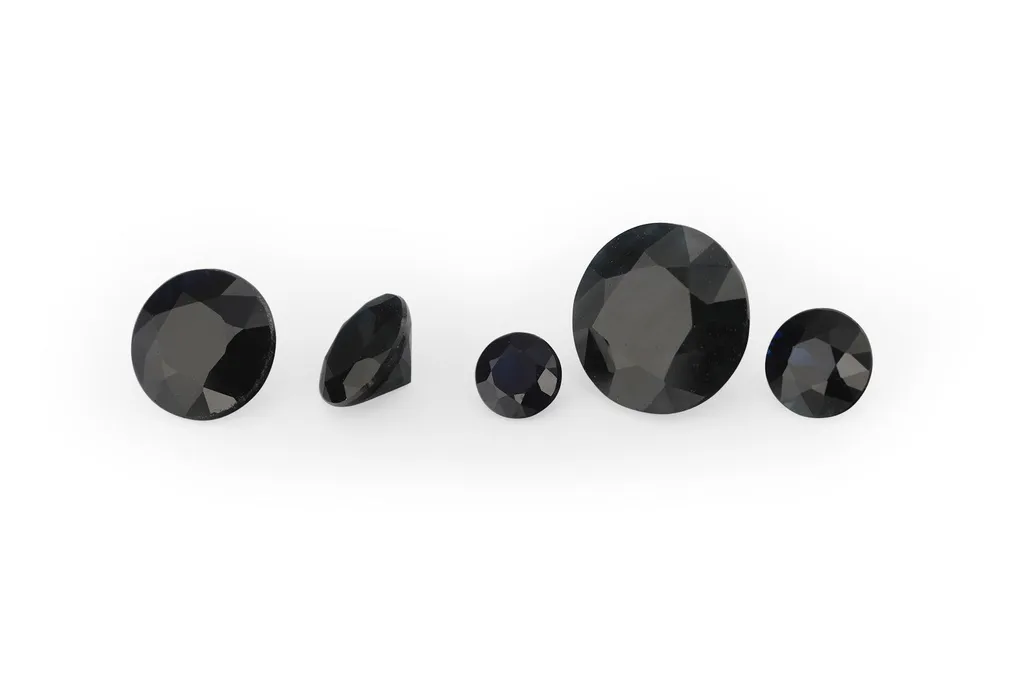 2.1ct Black Sapphire, Round gemstone