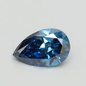 0.54ct PEAR Fancy Vivid Blue VVS2 Coloured Lab diamond