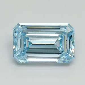 1.08ct EMERALD Fancy Intense Blue VS1 Coloured Lab diamond