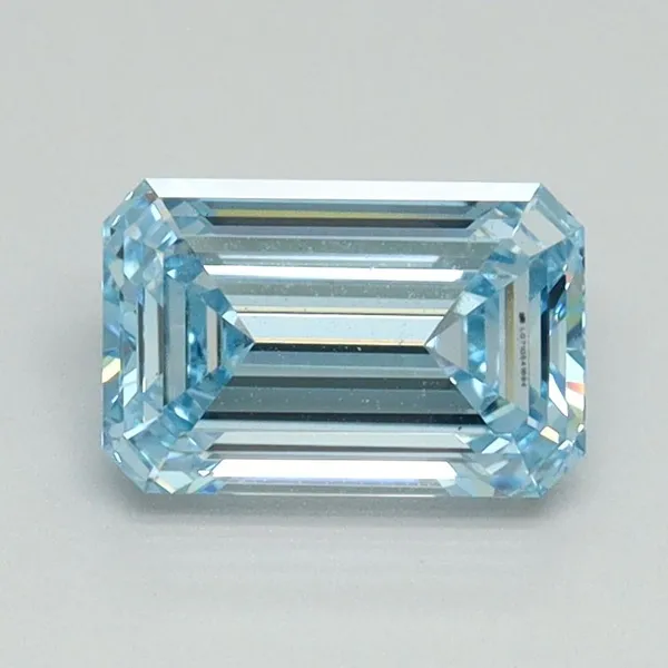 1.08ct EMERALD Fancy Intense Blue VS1 Coloured Lab diamond