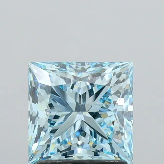 1.84ct PRINCESS Fancy Vivid Blue VVS2 Coloured Lab diamond