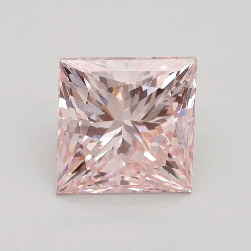 3.01ct PRINCESS Fancy Intense Pink VS2 Coloured Lab diamond